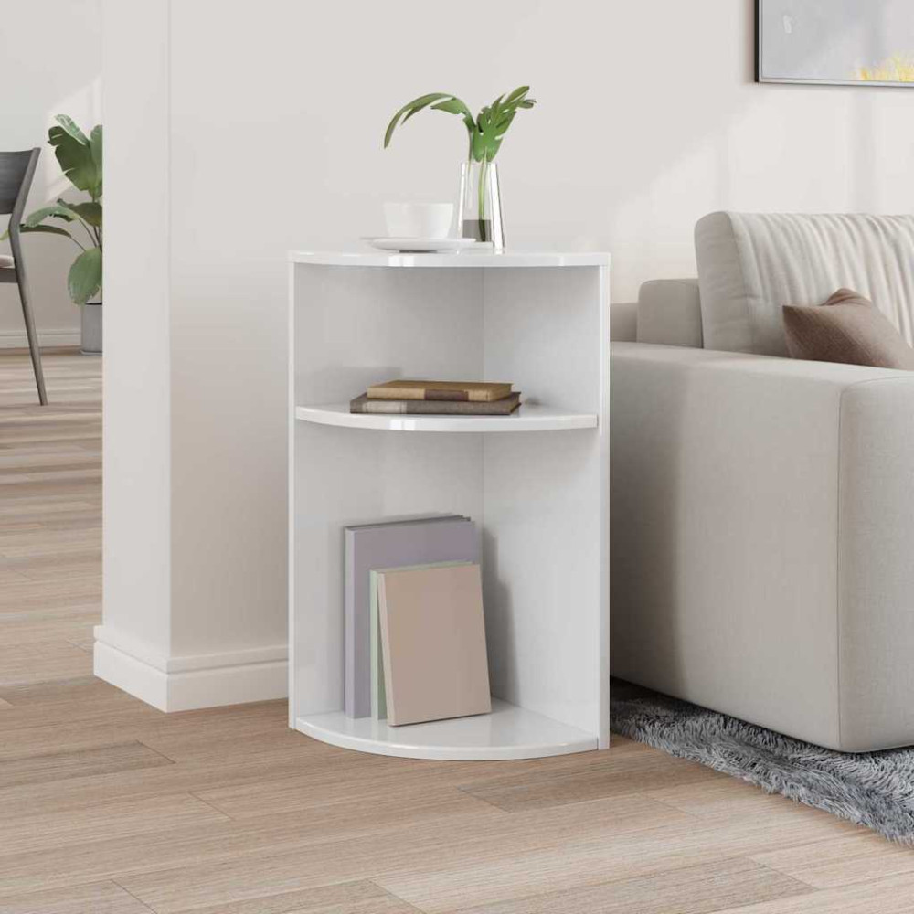 Produktbild för Sidobord Högblanka vita 29,6 x 29,6 x 60 cm Konstruerat trä