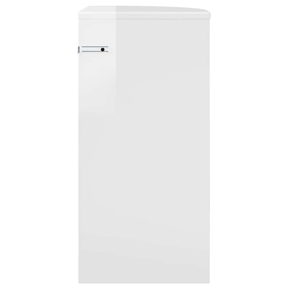 Produktbild för Sidobord Högblanka vita 29,6 x 29,6 x 60 cm Konstruerat trä