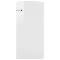 Produktbild för Sidobord Högblanka vita 29,6 x 29,6 x 60 cm Konstruerat trä