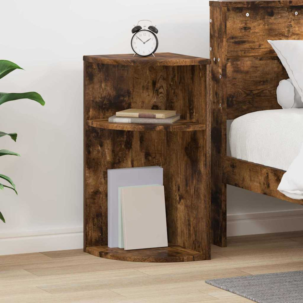 Produktbild för Sidobord Rökt ek 29,6 x 29,6 x 60 cm Konstruerat trä