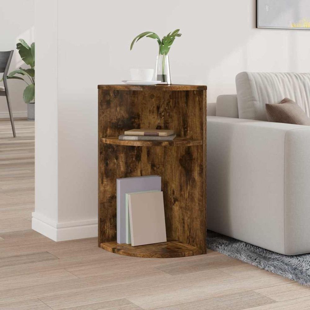 Produktbild för Sidobord Rökt ek 29,6 x 29,6 x 60 cm Konstruerat trä