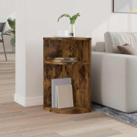 Produktbild för Sidobord Rökt ek 29,6 x 29,6 x 60 cm Konstruerat trä