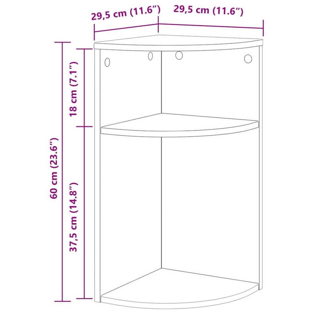 Produktbild för Sidobord Gammalt trä 29,6 x 29,6 x 60 cm Konstruerat trä