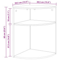 Produktbild för Sidobord Betonggrå 39,7 x 39,7 x 60 cm Konstruerat trä