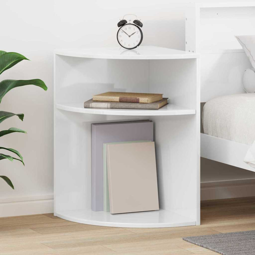Produktbild för Sidobord Högblanka vita 39,7 x 39,7 x 60 cm Konstruerat trä