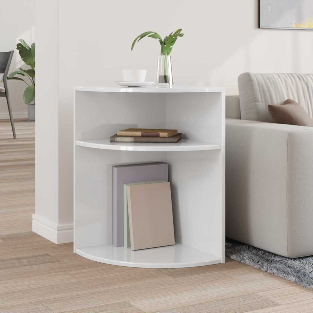 Produktbild för Sidobord Högblanka vita 39,7 x 39,7 x 60 cm Konstruerat trä