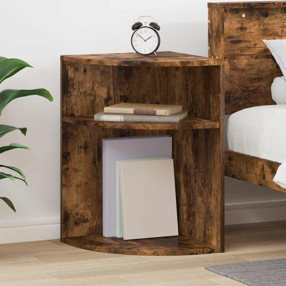Produktbild för Sidobord Rökt ek 39,7 x 39,7 x 60 cm Konstruerat trä