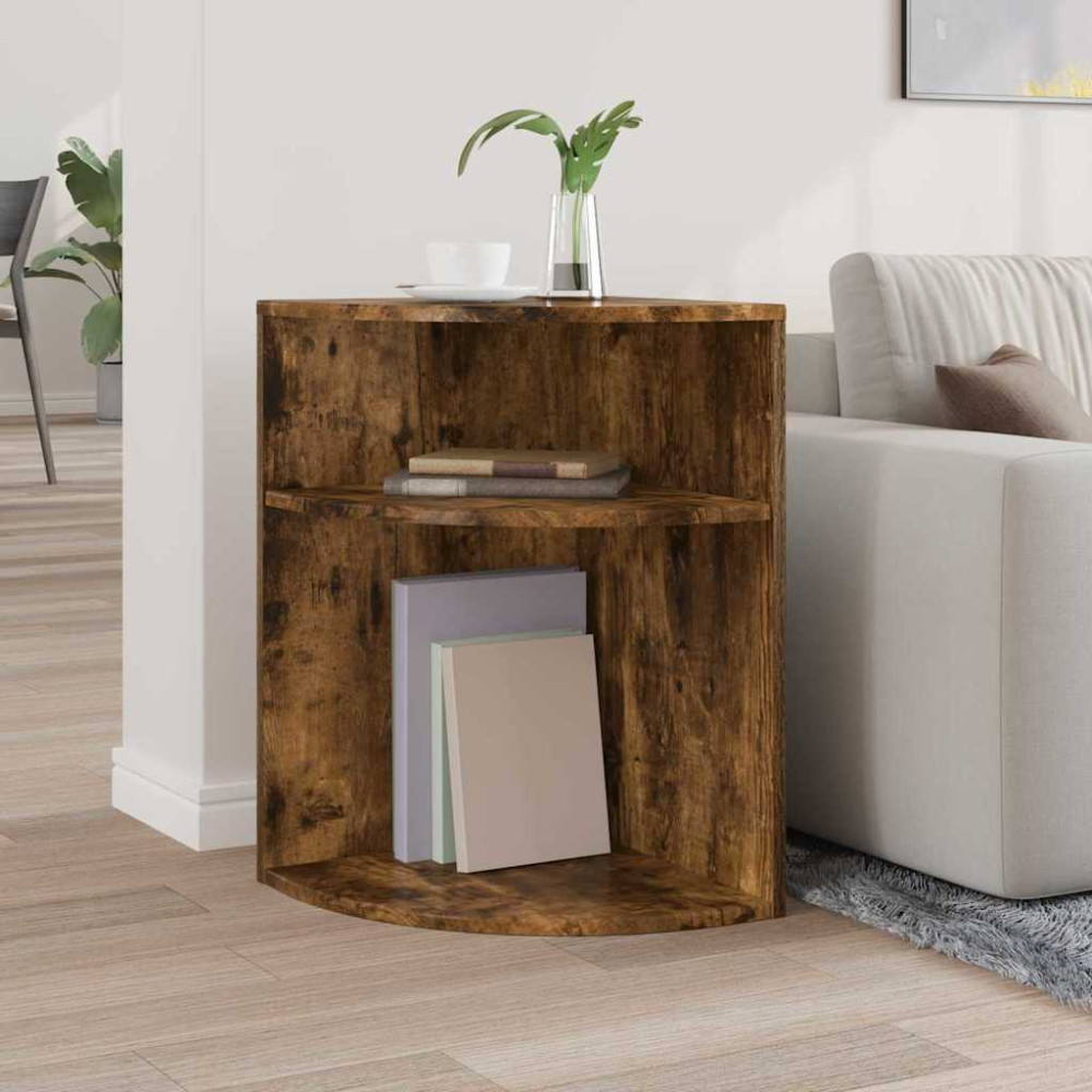 Produktbild för Sidobord Rökt ek 39,7 x 39,7 x 60 cm Konstruerat trä