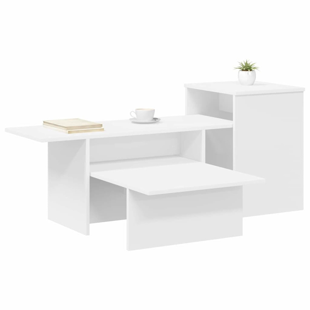 Produktbild för Konsolbord Vit 91,5 x 35 x 38,5 cm Konstruerat trä