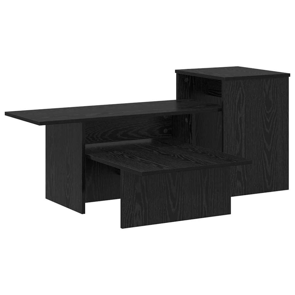 Produktbild för Konsolbord Svart Ek 91,5 x 35 x 38,5 cm Konstruerat trä