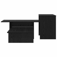 Produktbild för Konsolbord Svart Ek 91,5 x 35 x 38,5 cm Konstruerat trä