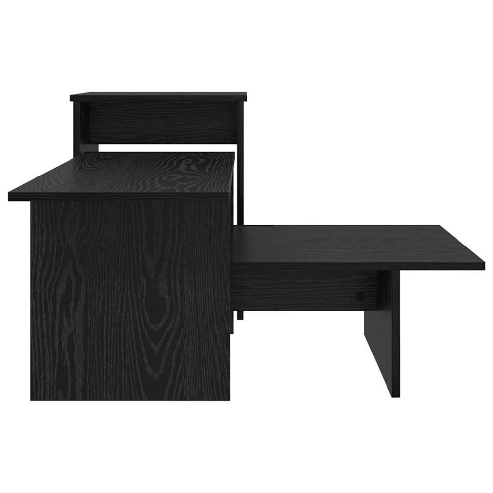 Produktbild för Konsolbord Svart Ek 91,5 x 35 x 38,5 cm Konstruerat trä