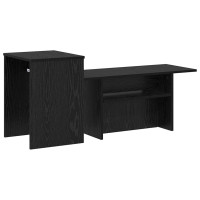 Produktbild för Konsolbord Svart Ek 91,5 x 35 x 38,5 cm Konstruerat trä