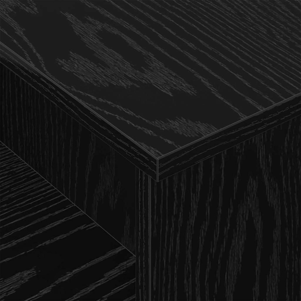 Produktbild för Konsolbord Svart Ek 91,5 x 35 x 38,5 cm Konstruerat trä