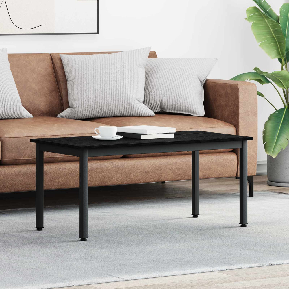 Produktbild för Kaffeebord Svart Ek 100 x 50 x 45 cm Konstruerat trä