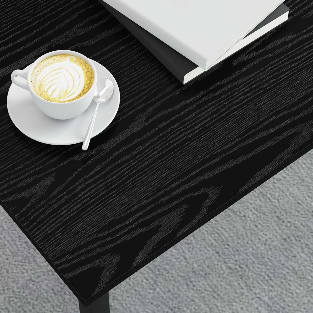 Produktbild för Kaffeebord Svart Ek 100 x 50 x 45 cm Konstruerat trä