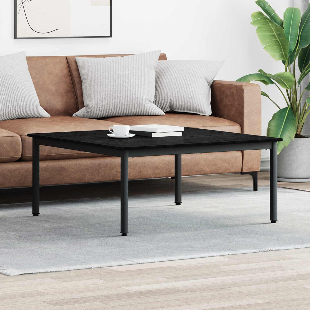 Produktbild för Kaffeebord Svart Ek 100 x 100 x 45 cm Konstruerat trä