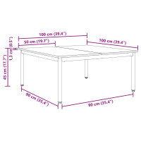 Produktbild för Kaffeebord Svart Ek 100 x 100 x 45 cm Konstruerat trä