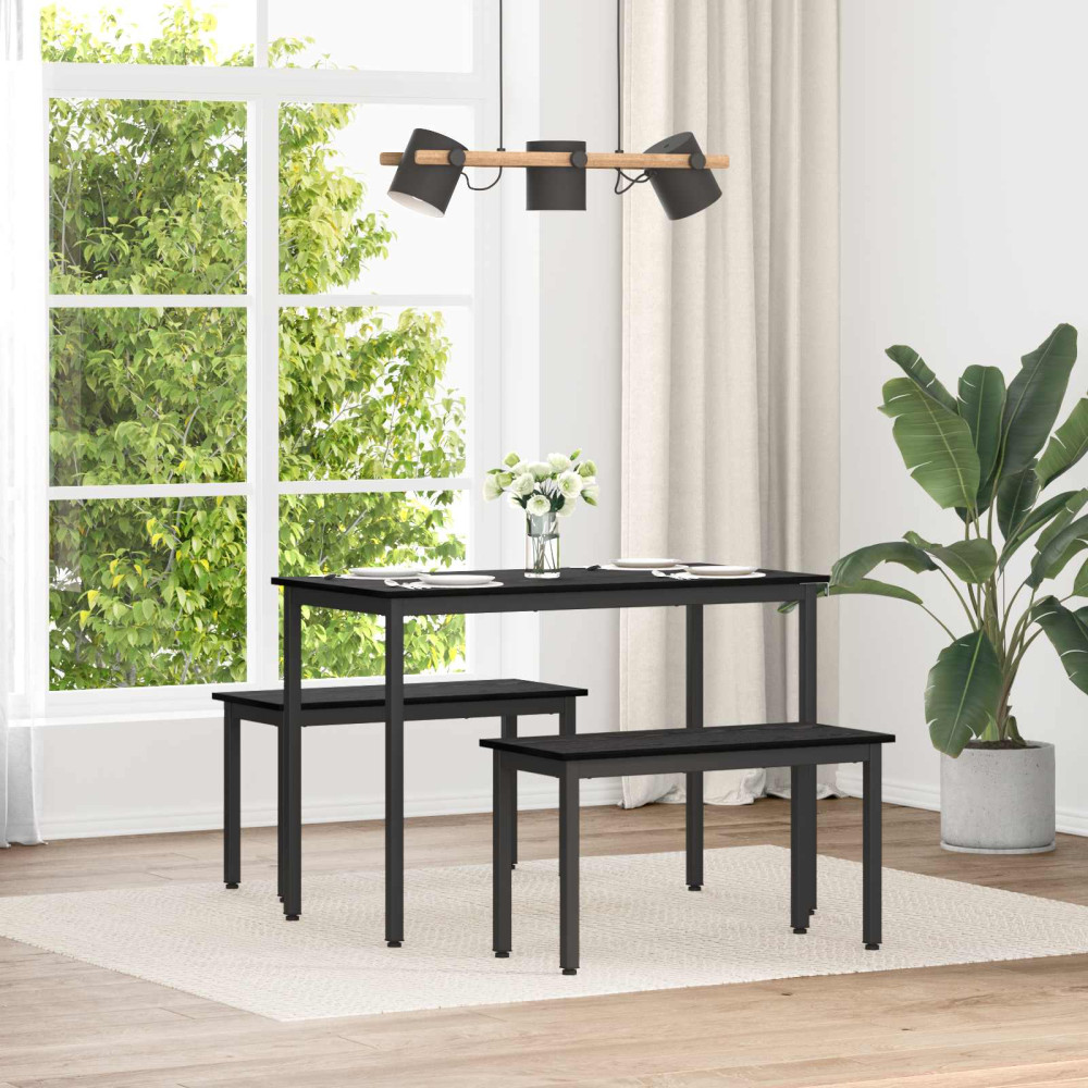 Produktbild för bänk Svart Ek 80 x 35 x 45 cm Konstruerat trä