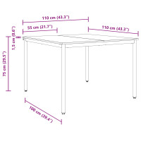 Produktbild för Matbord 110 x 110 x 75 cm METALL