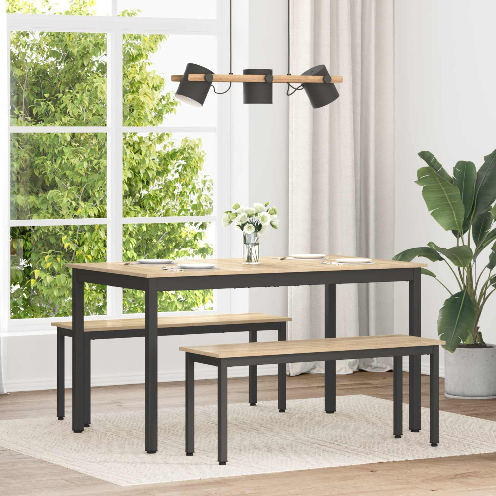 Produktbild för Matbord 140 x 80 x 75 cm METALL