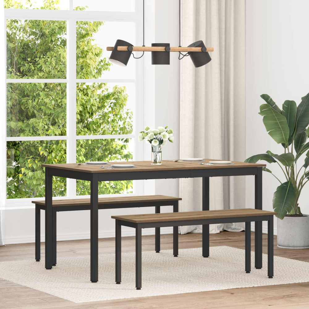 Produktbild för Matbord 140 x 80 x 75 cm METALL