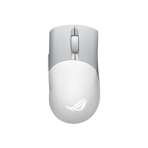 ASUSTeK COMPUTER ASUS ROG Keris Wireless AimPoint - mus - 2.4 GHz, USB 2.0, Bluetooth 5.1 LE - månskensvit