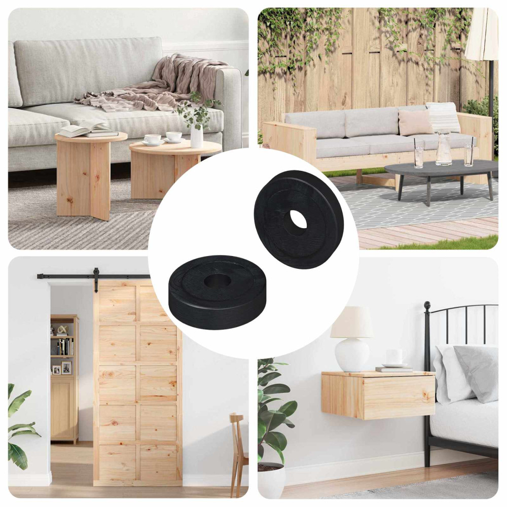Produktbild för passar för Platt Tvätt 2 pcs Svart ∅15 x 3 mm PVC kopolymer