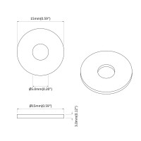 Produktbild för passar för Platt Tvätt 2 pcs Svart ∅15 x 3 mm PVC kopolymer