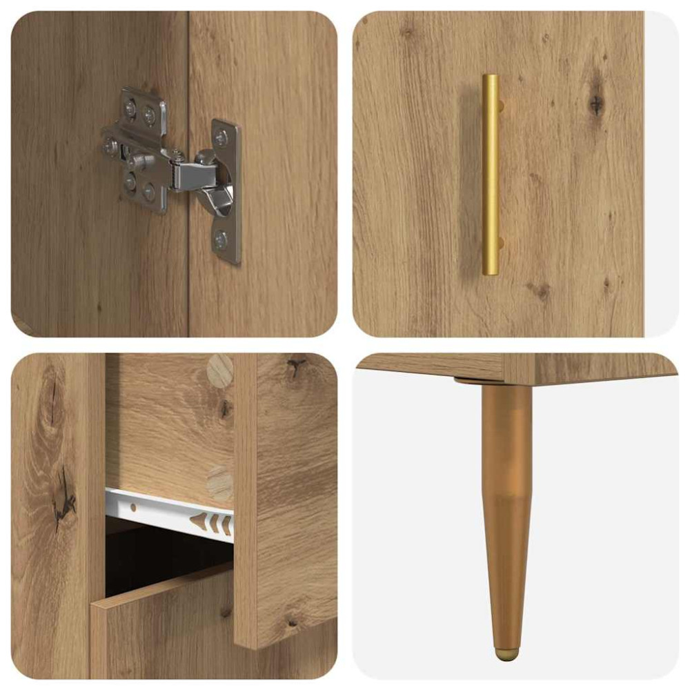 Produktbild för Skåp med låda 2 pcs Artisan Ek Konstruerat trä