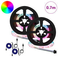 Produktbild för LED Band 2 pcs Svart och Transparent 350 mm Koppar och plast
