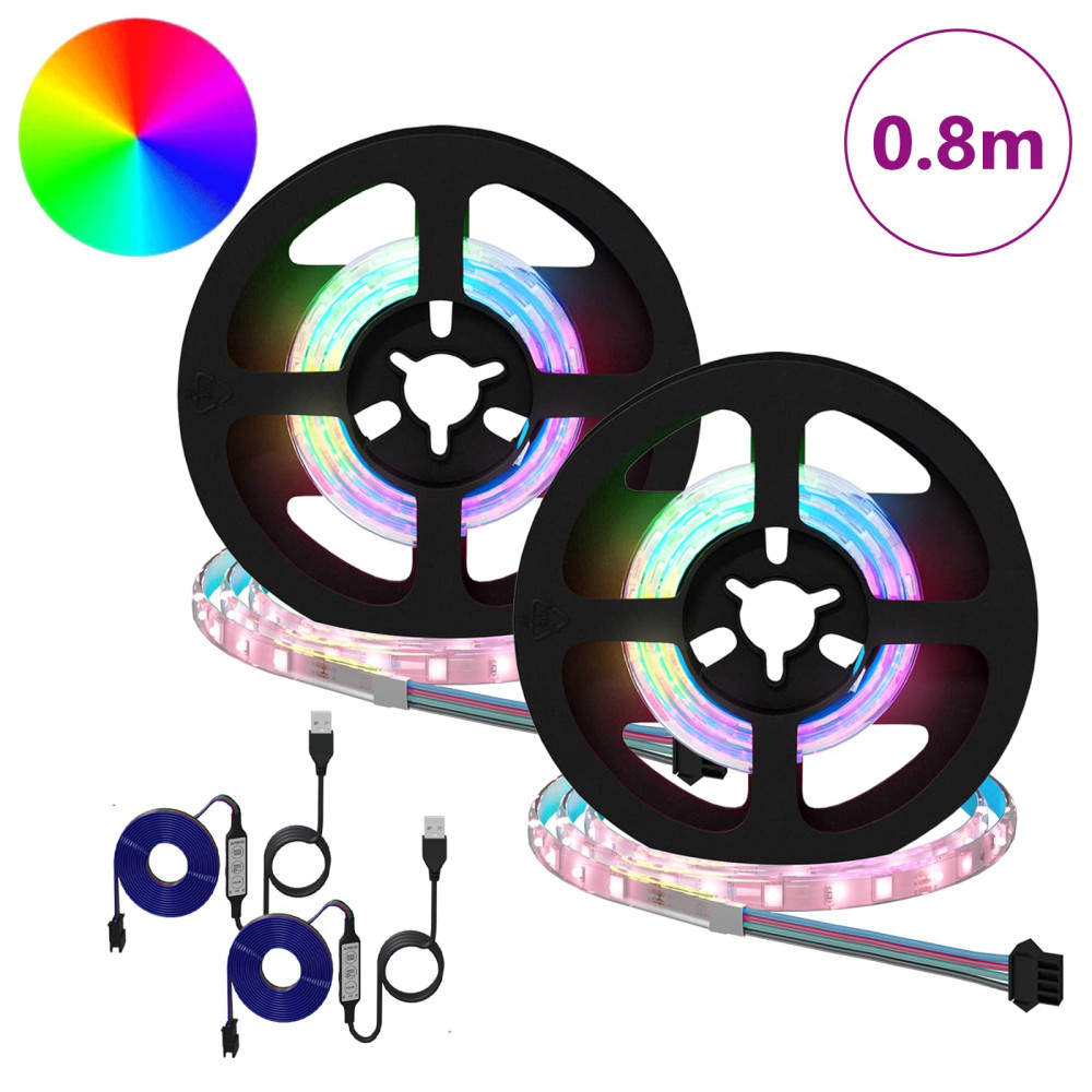 Produktbild för LED Band 2 pcs Svart och Transparent 400 mm Koppar och plast