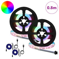 Produktbild för LED Band 2 pcs Svart och Transparent 400 mm Koppar och plast