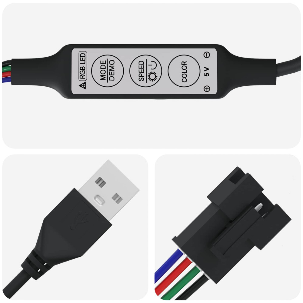 Produktbild för LED Band 2 pcs Svart och Transparent 400 mm Koppar och plast
