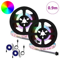 Produktbild för LED Band 2 pcs Svart och Transparent 450 mm Koppar och plast
