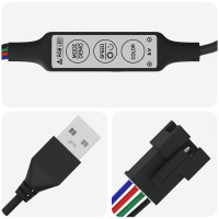Produktbild för LED Band 2 pcs Svart och Transparent 900 mm Koppar och plast