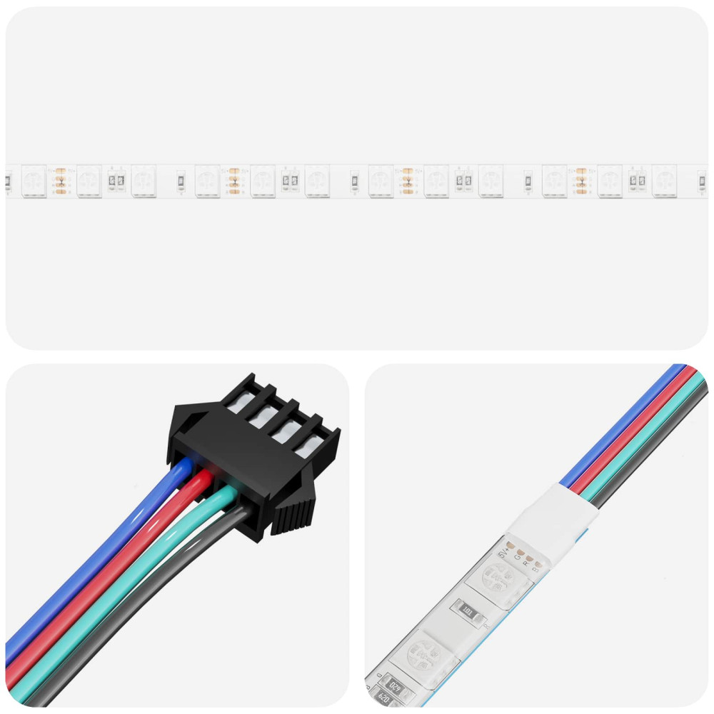 Produktbild för LED Band 2 pcs Svart och Transparent 1200 mm Koppar och plast