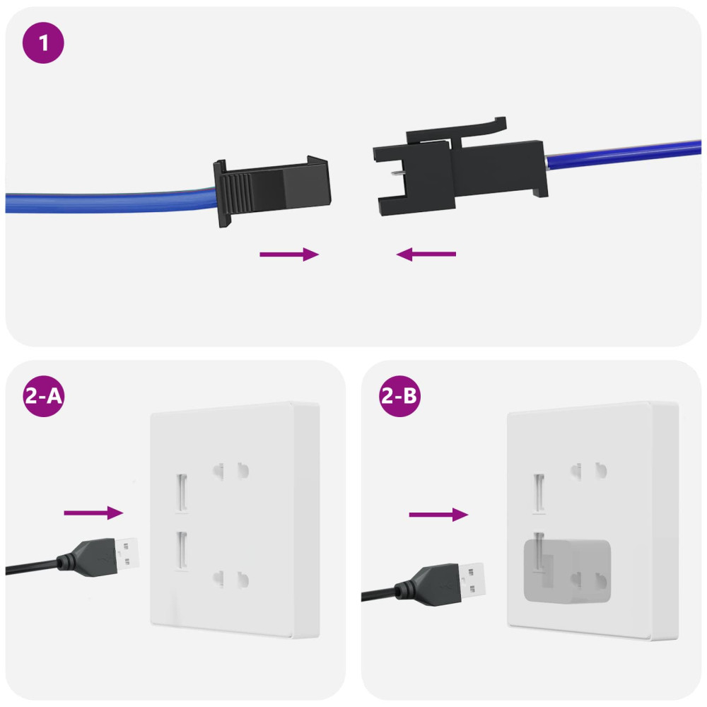 Produktbild för LED Band 2 pcs Svart och Transparent 1200 mm Koppar och plast