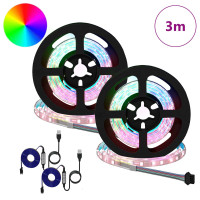 Produktbild för LED Band 2 pcs Svart och Transparent 750 mm Koppar och plast