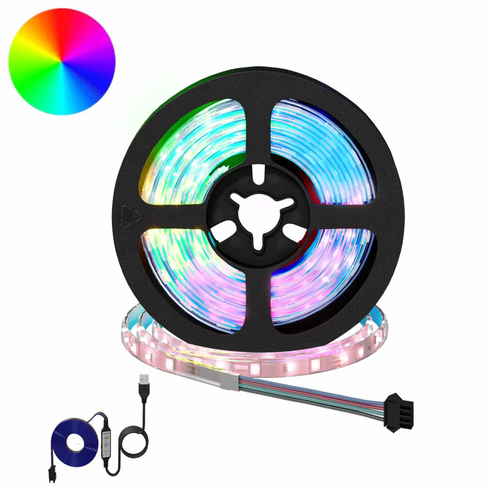 Produktbild för LED Band 2 pcs Svart och Transparent 950 mm Koppar och plast