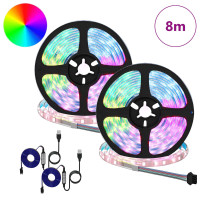 Produktbild för LED Band 2 pcs Svart och Transparent 4000 mm Koppar och plast