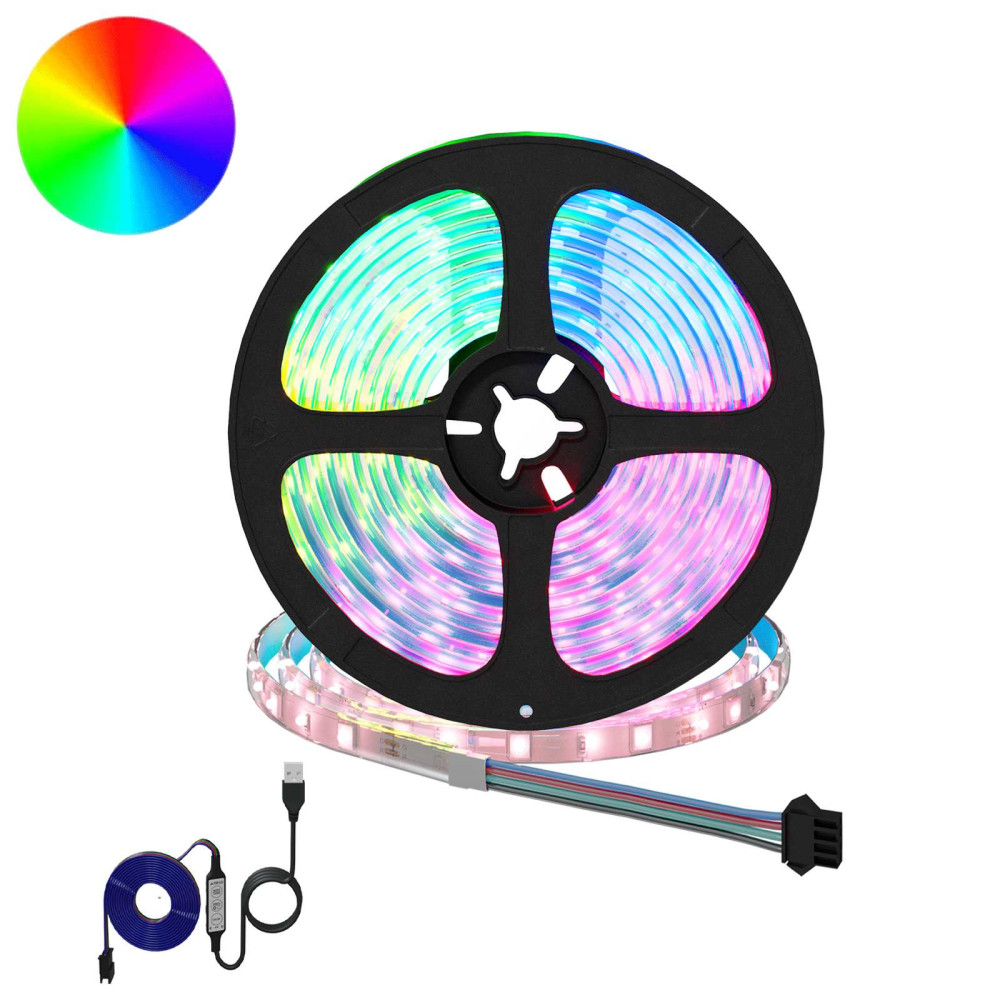 Produktbild för LED Band 2 pcs Svart och Transparent 4700 mm Koppar och plast