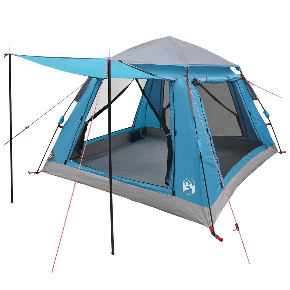 Produktbild för Snabbtält med regnskydd för 3 personer Blå 205 x 205 x 143 cm