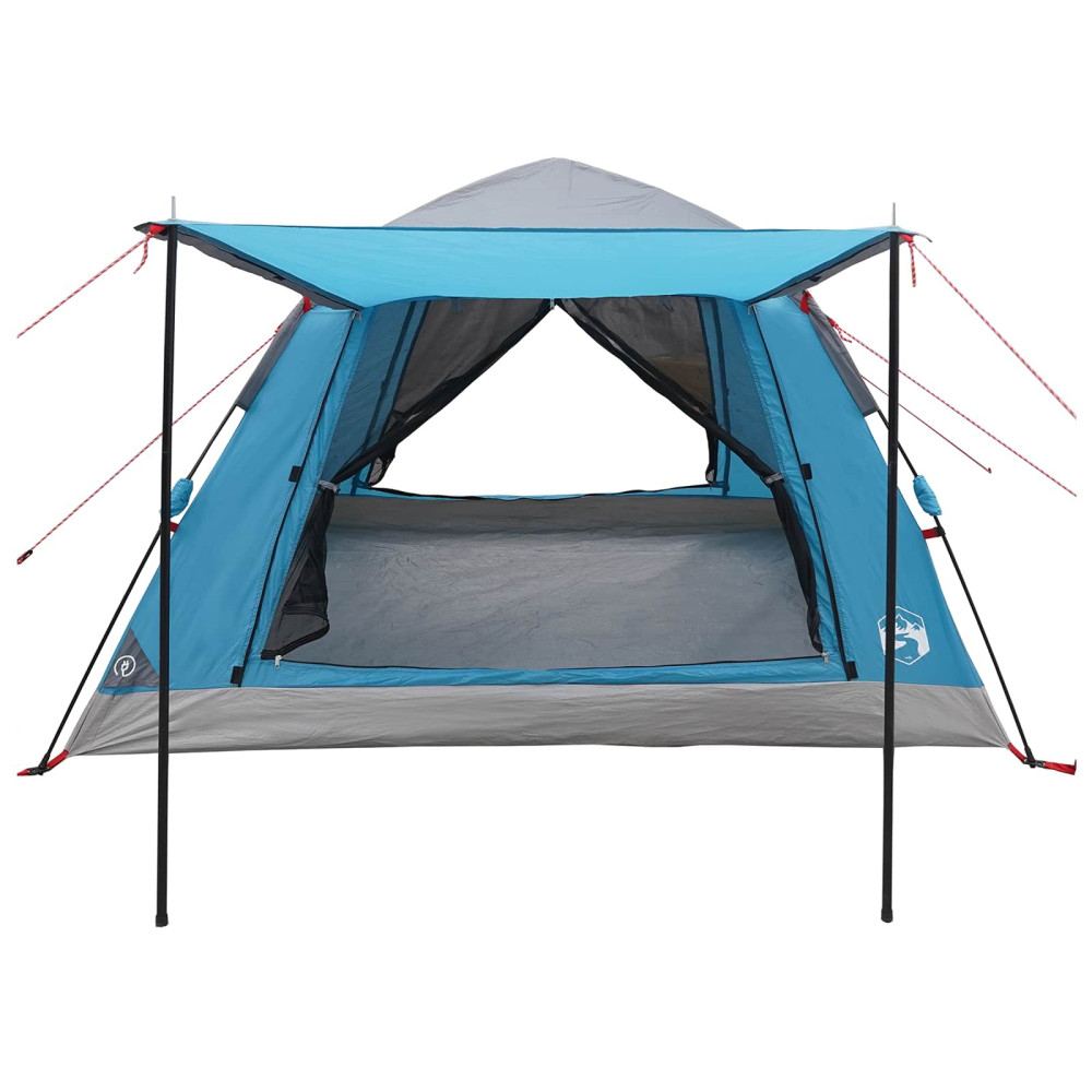 Produktbild för Snabbtält med regnskydd för 3 personer Blå 205 x 205 x 143 cm