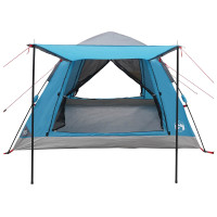 Produktbild för Snabbtält med regnskydd för 3 personer Blå 205 x 205 x 143 cm
