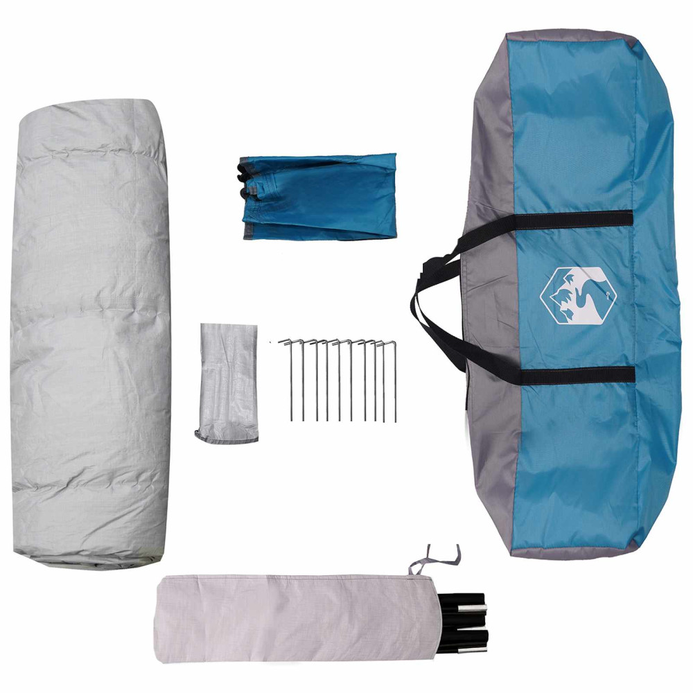 Produktbild för Snabbtält med regnskydd för 3 personer Blå 205 x 205 x 143 cm