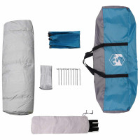 Produktbild för Snabbtält med regnskydd för 3 personer Blå 205 x 205 x 143 cm