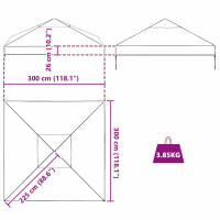 Produktbild för Gazebo överdrag ersättning 300 x 300 x 26 cm Transparent PVC