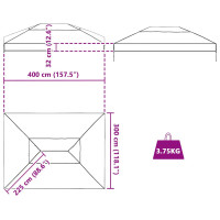 Produktbild för Gazebo överdrag ersättning Transparent 400 x 300 x 32 cm PVC