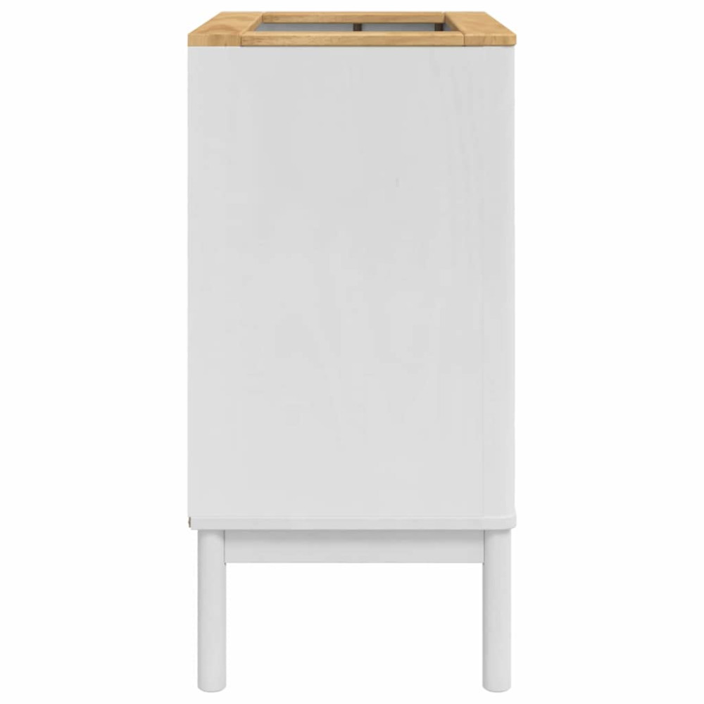 Produktbild för Badrumsskåp med handfat med hylla FLORO Vit 60 x 40 x 80 cm